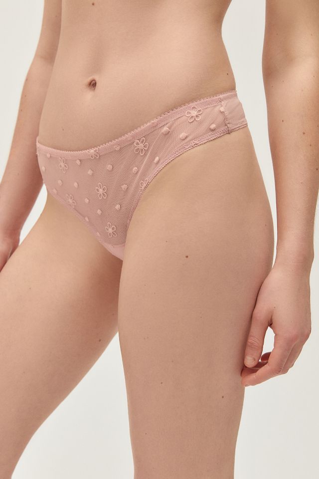 Out From Under My Darlin Floral Mesh Thong #1