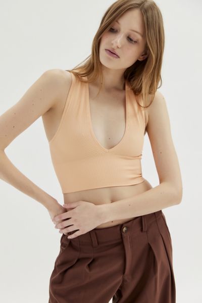 Out From Under Hailey Seamless Plunge Cropped Tank Top