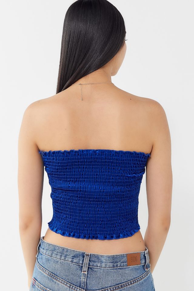 UO Val Velour Smocked Cropped Tube Top #2