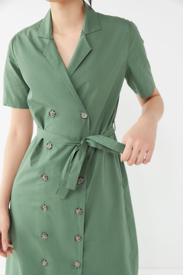 UO Holly Double-Breasted Midi Shirt Dress #3