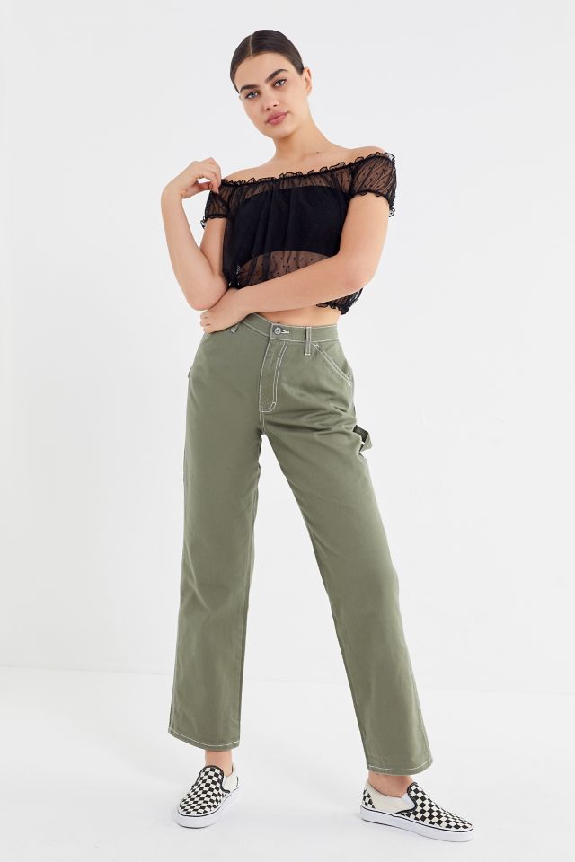 UO Rayne Mesh Ruffle Off-The-Shoulder Top #2