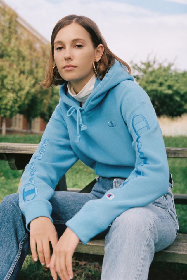 Urban outfitters hot sale blue champion hoodie