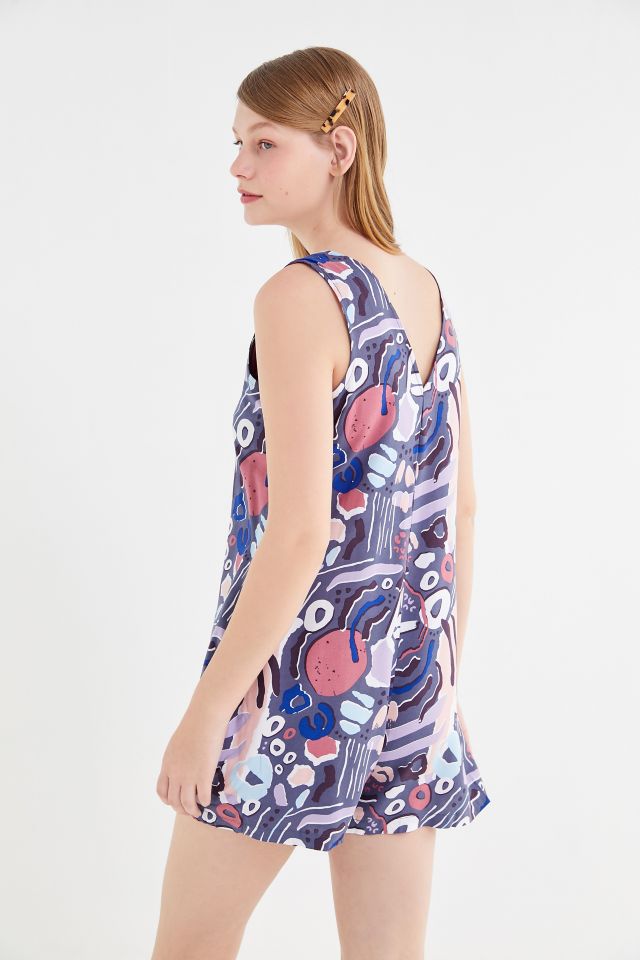 Native Youth Nostalgia Printed Button-Front Romper #2