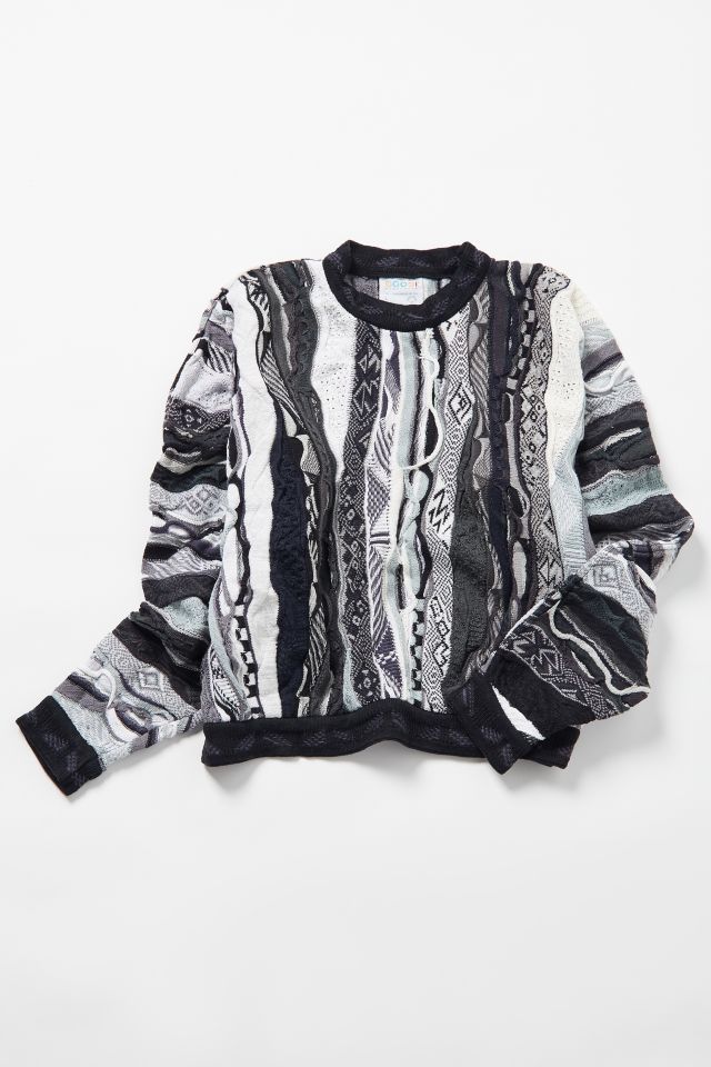 Vintage COOGI Grey + Mint Stripe Sweater #1