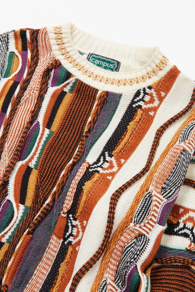 Vintage ‘90s Orange + Black Stripe Sweater #1