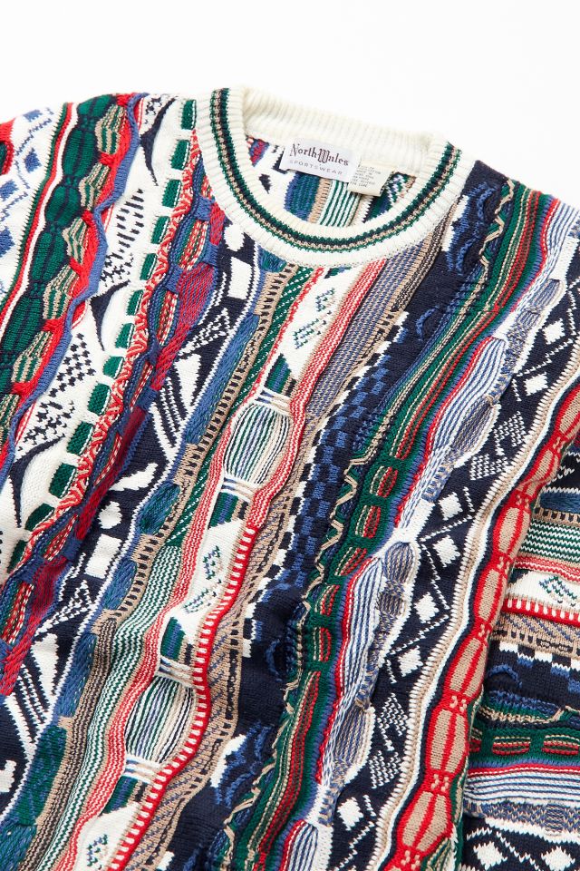 Vintage ‘90s Cream, Red + Blue Stripe Sweater #1