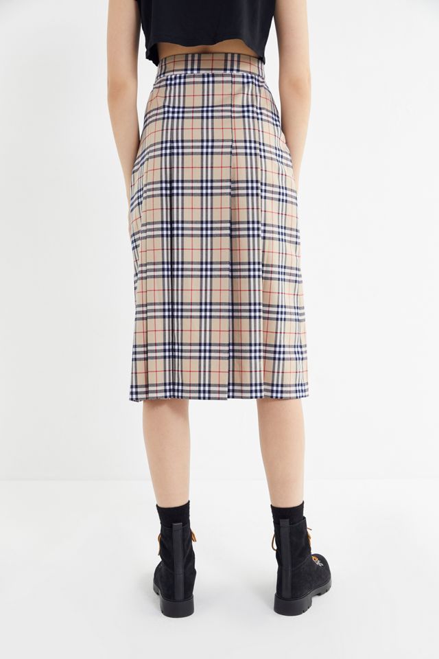 UO Aggie Plaid Pleated Midi Skirt #2