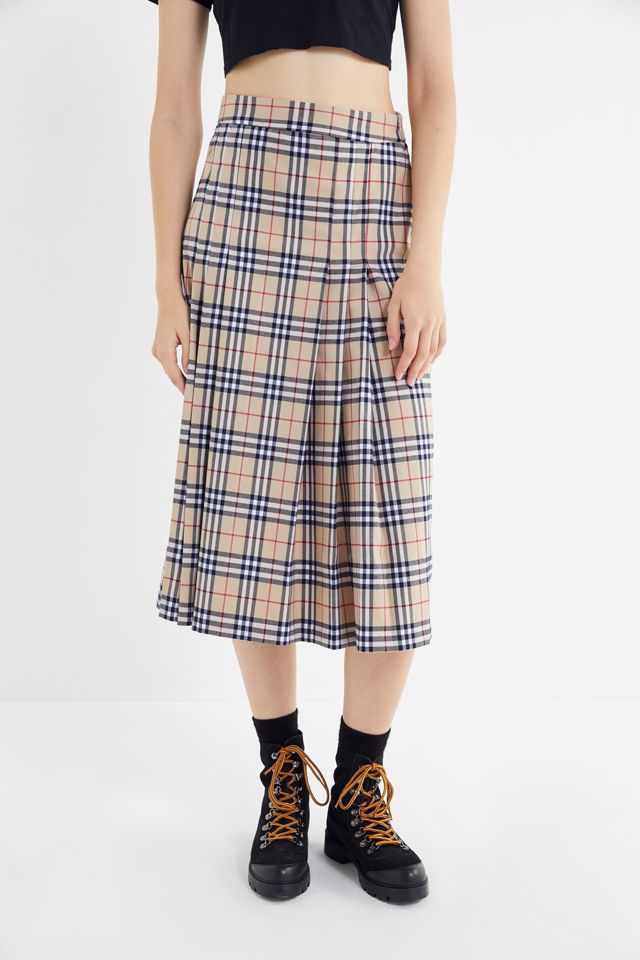 UO Aggie Plaid Pleated Midi Skirt #3