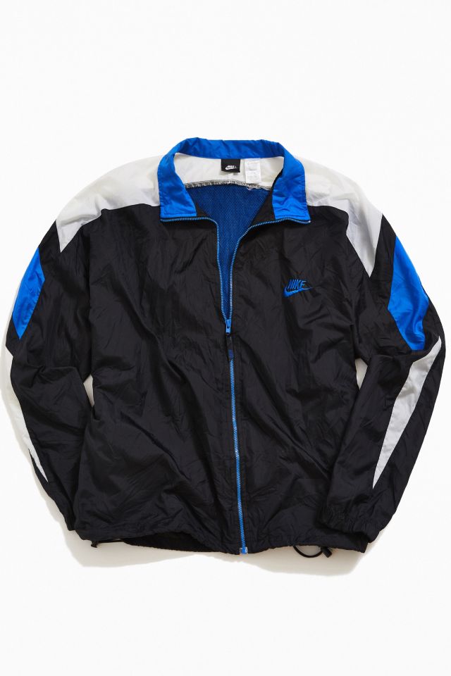 Nike windbreaker black hot sale and blue