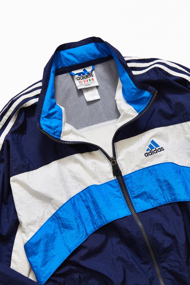 Adidas blue and black on sale windbreaker