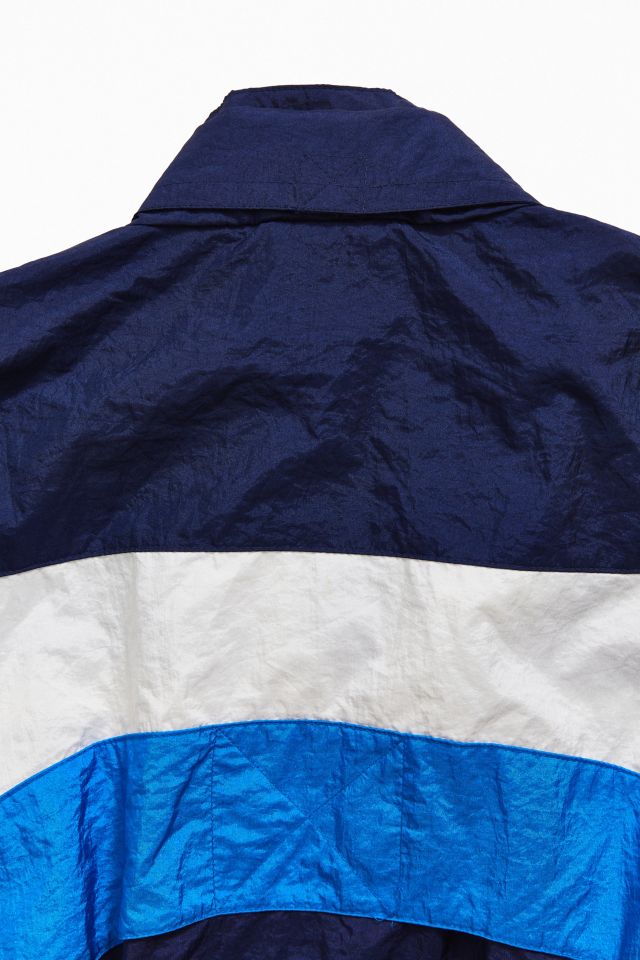 Vintage adidas ‘90s Blue Block Stripe Windbreaker Jacket #4