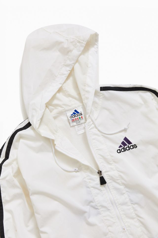 Vintage adidas '90s White Windbreaker Jacket | Urban Outfitters