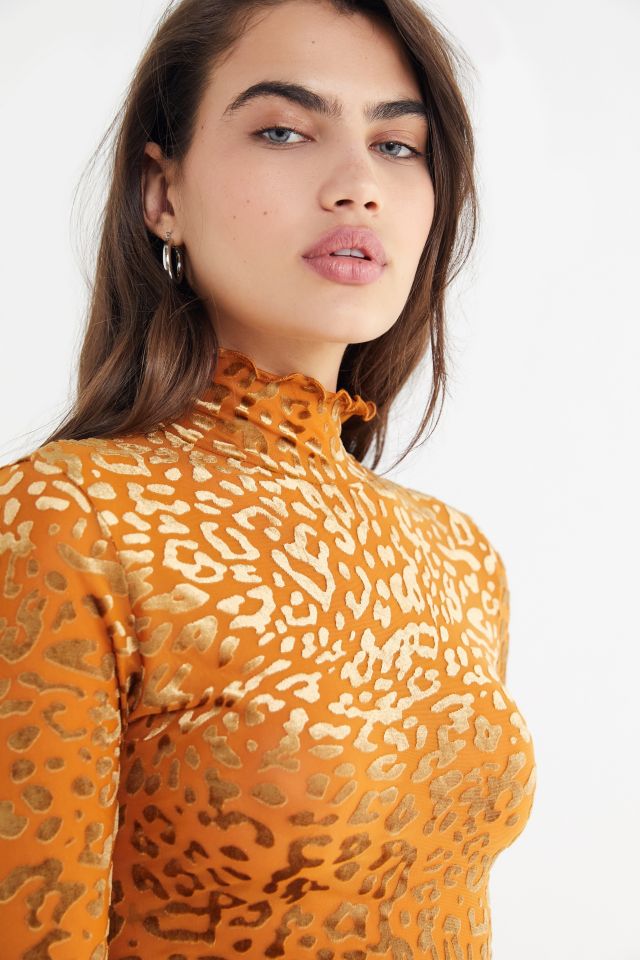 ASOS DESIGN turtle neck bodysuit in leopard print