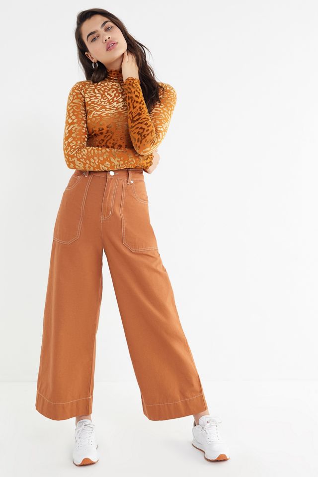 Out From Under Leopard Print Velvet Mock-Neck Top #1