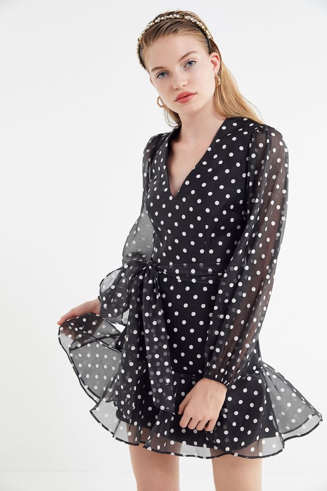 keepsake limits mini dress Keepsake Limits Polka Dot Puff Sleeve Mini Dress