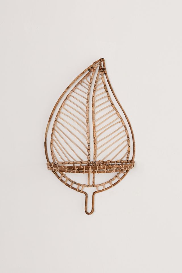 Rattan Leaf Wall Shelf #1