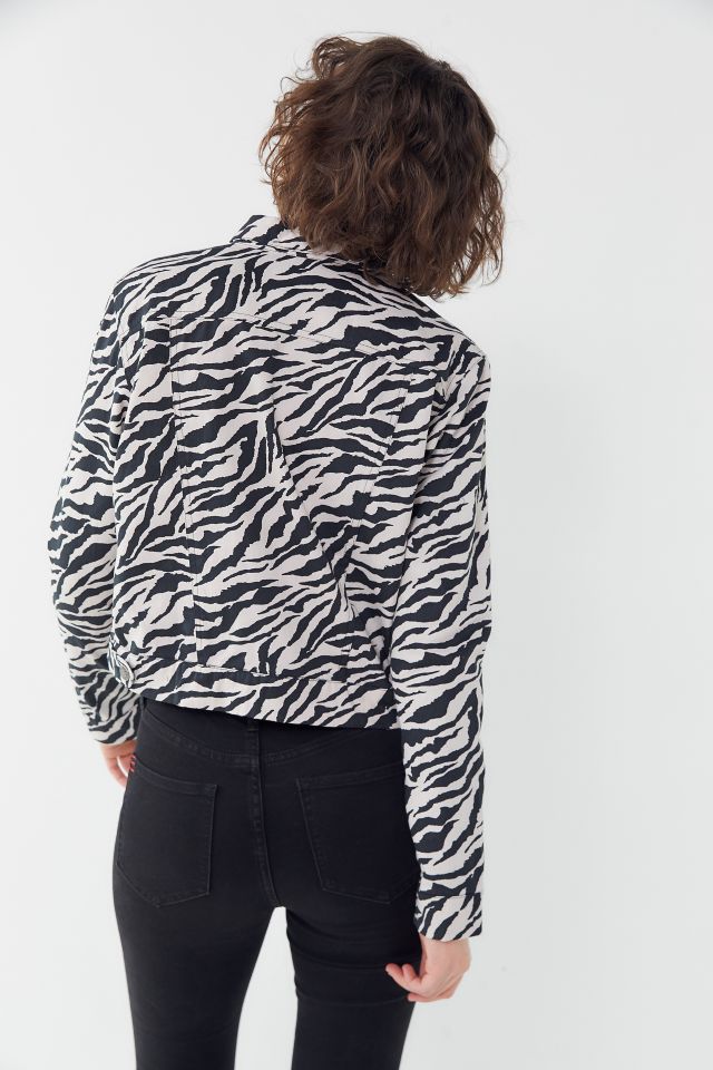 Motel Agatha Zebra Print Cropped Jacket #2
