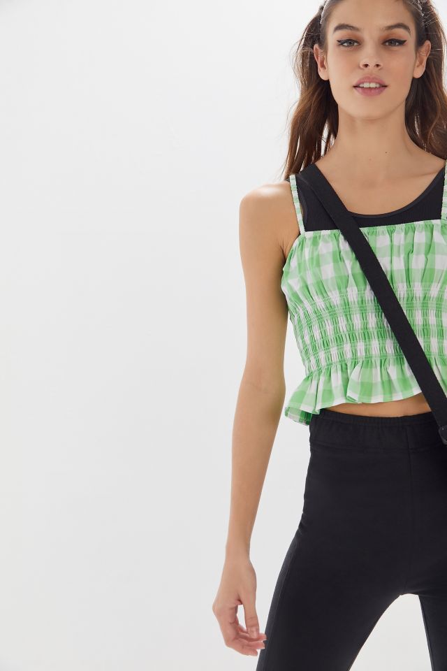 UO Smocked Ruffle Cropped Top #3