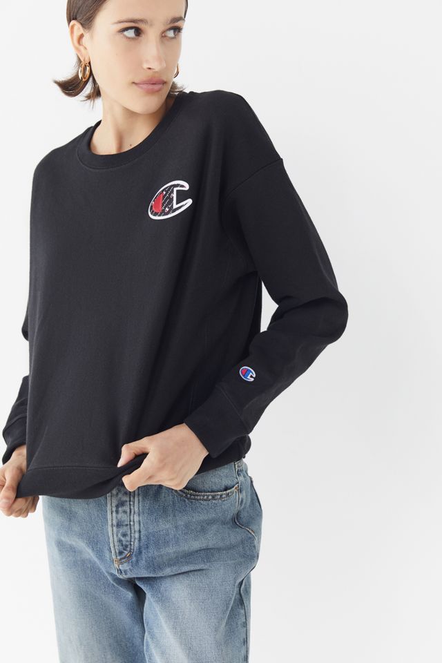 Champion Logo Patch Crew-Neck Sweatshirt | Urban Outfitters Canada