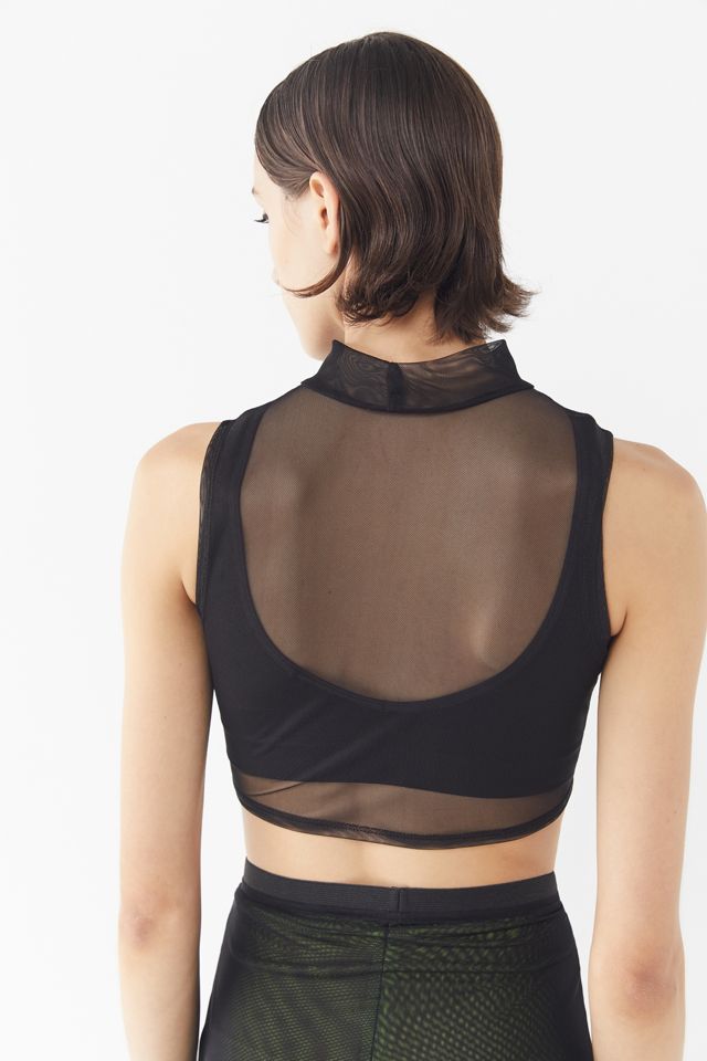 Urban Renewal Remnants Mesh Mock-Neck Cropped Top #2