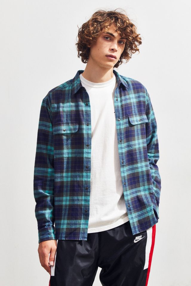 UO Snap Button Flannel Shirt | Urban Outfitters