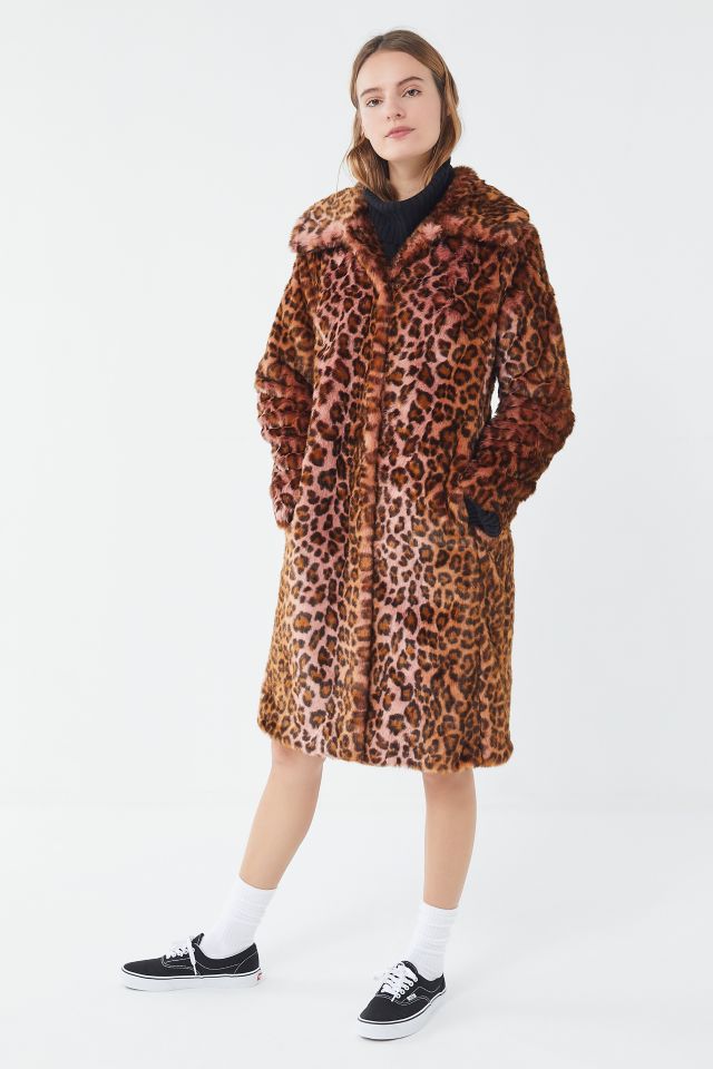 Avec les filles leopard print faux fur hotsell car coat