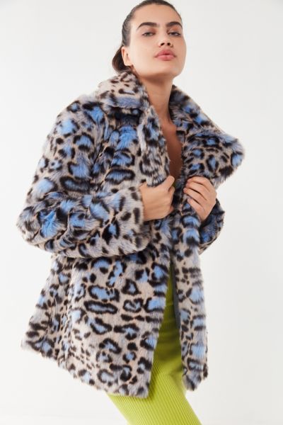 Avec Les Filles Leopard Print Faux Fur Coat | Urban Outfitters