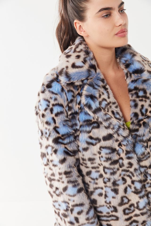 Avec Les Filles Leopard Print Faux Fur Coat | Urban Outfitters