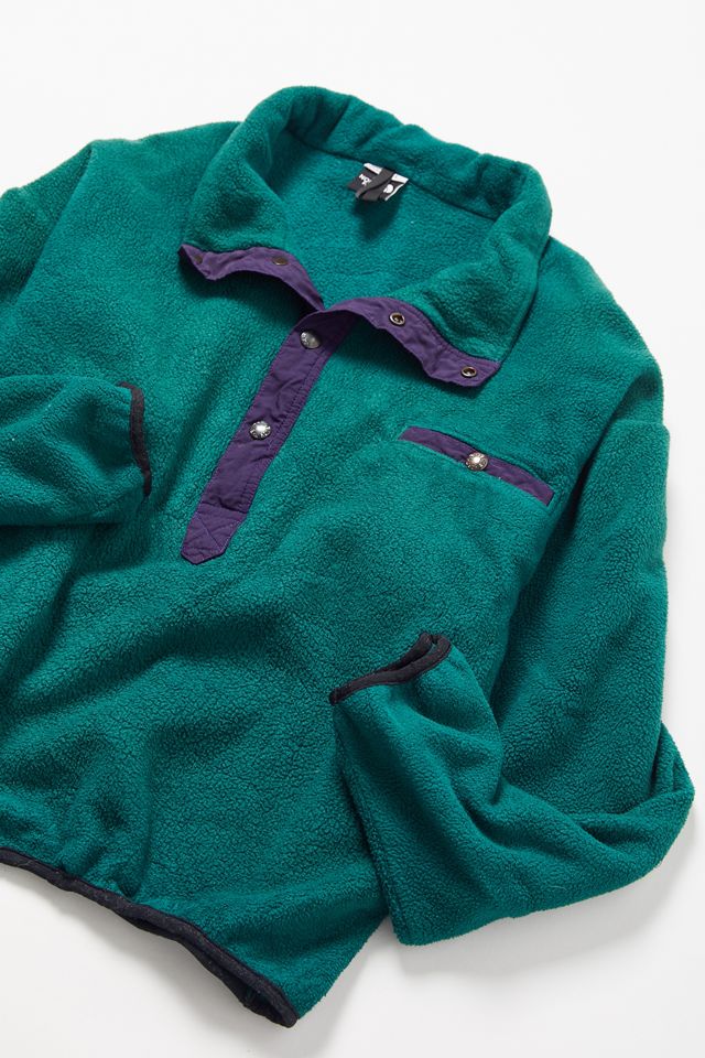 Vintage The North Face Green Fleece Pullover Jacket