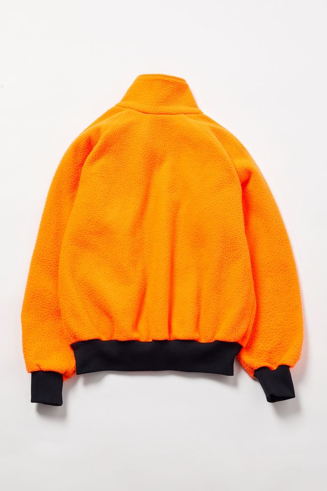 Tissu Polaire Fleece Orange Fluo – 100% Polyester, Largeur 150 Cm, Neuf
