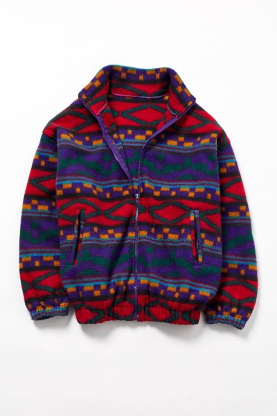 Vintage Multicolor Geo Fleece Jacket