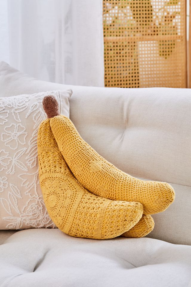 Crochet Bananas Throw Pillow Urban Outfitters