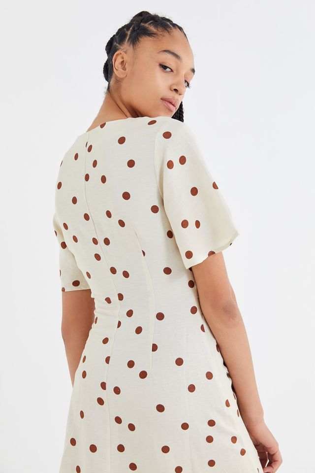 Moon River Polka Dot Asymmetrical Wrap Dress #2