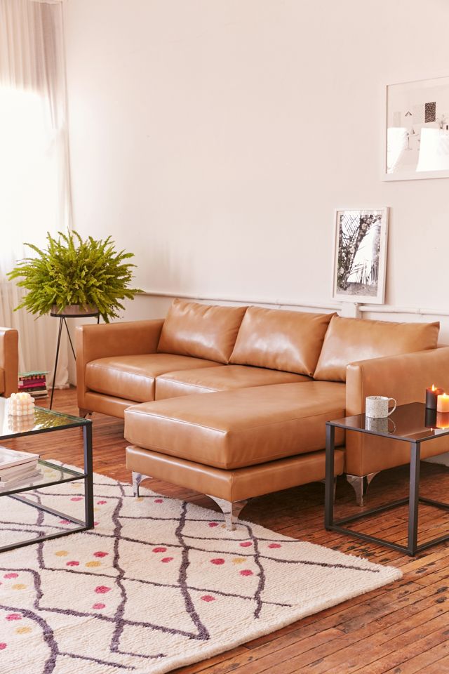 Chamberlin Recycled Leather Sectional, Leather Sectional Brown