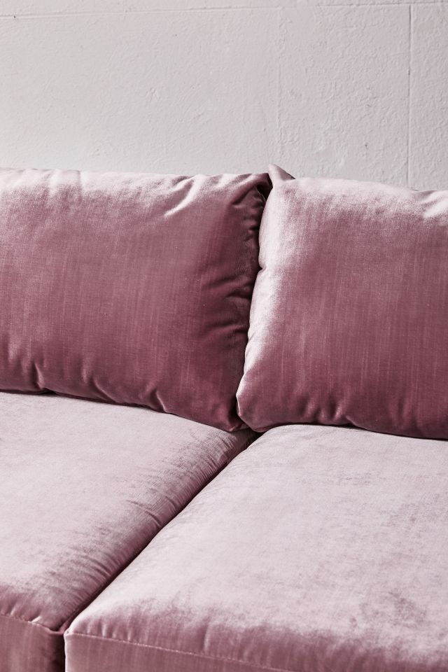 Pink velvet store couch urban outfitters