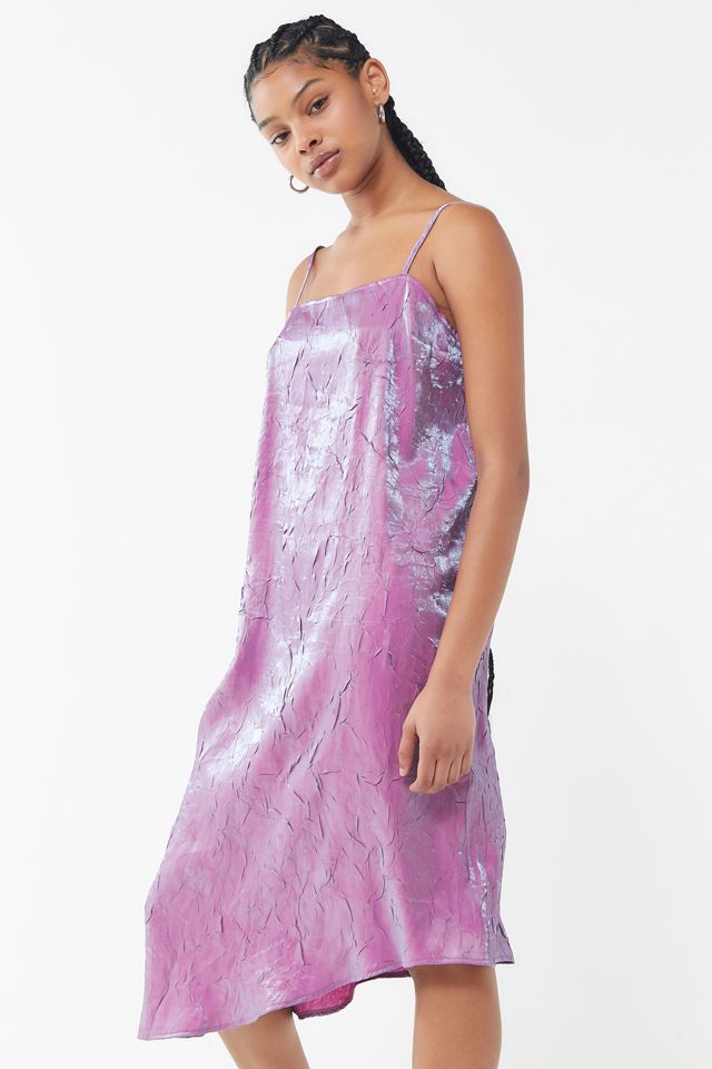 Urban Renewal Remnants Iridescent Asymmetrical Slip Dress #2