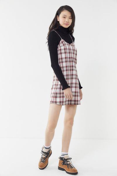 Urban Renewal Remnants Plaid Mini Slip Dress | Urban Outfitters