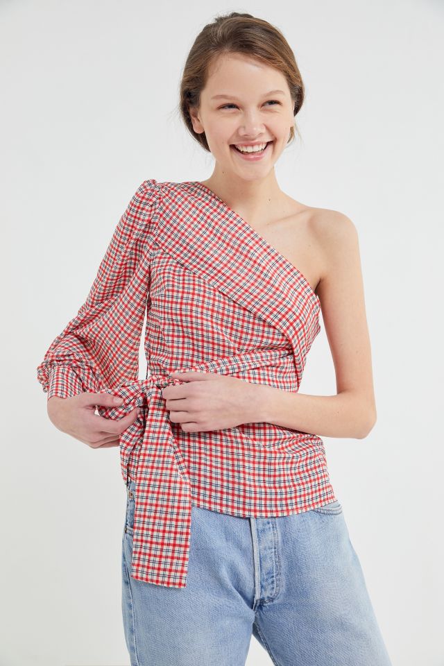 C/meo Collective Counting All One-Shoulder Wrap Top | Urban Outfitters