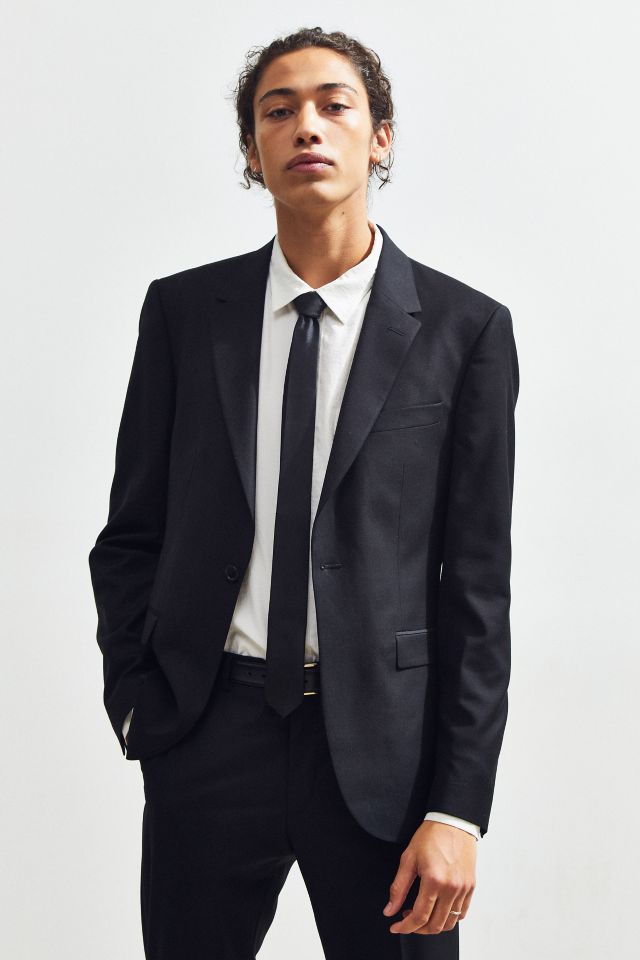 UO Black Skinny Fit Single Breasted Suit Blazer | Urban Outfitters