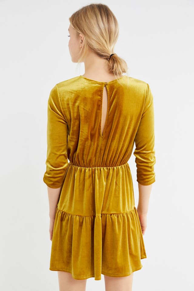 UO Velvet Tiered Mini Dress #2