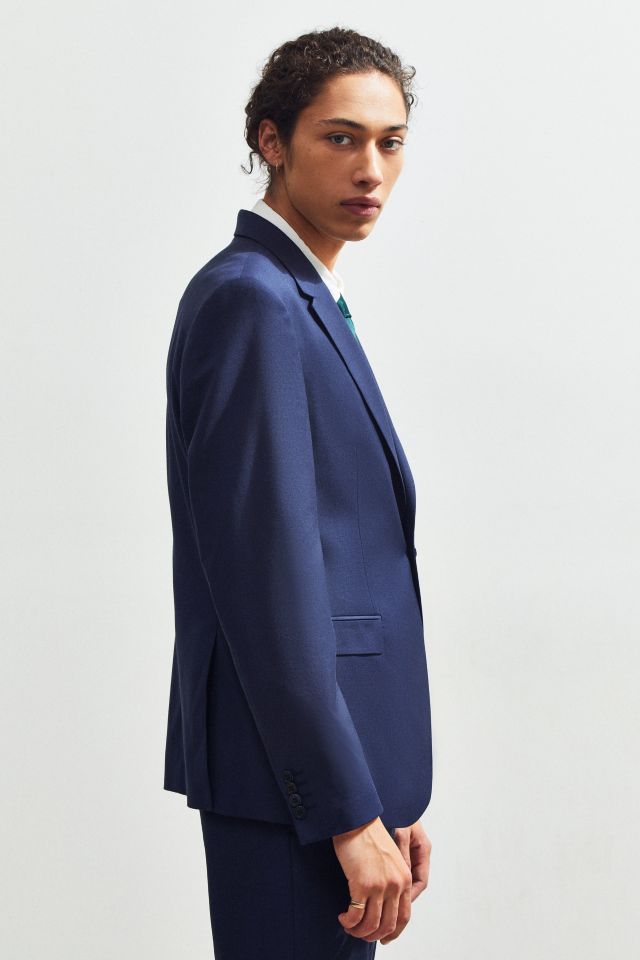UO Navy Blue Skinny Fit Single Breasted Suit Blazer #2