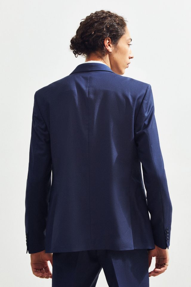 UO Navy Blue Skinny Fit Single Breasted Suit Blazer #4