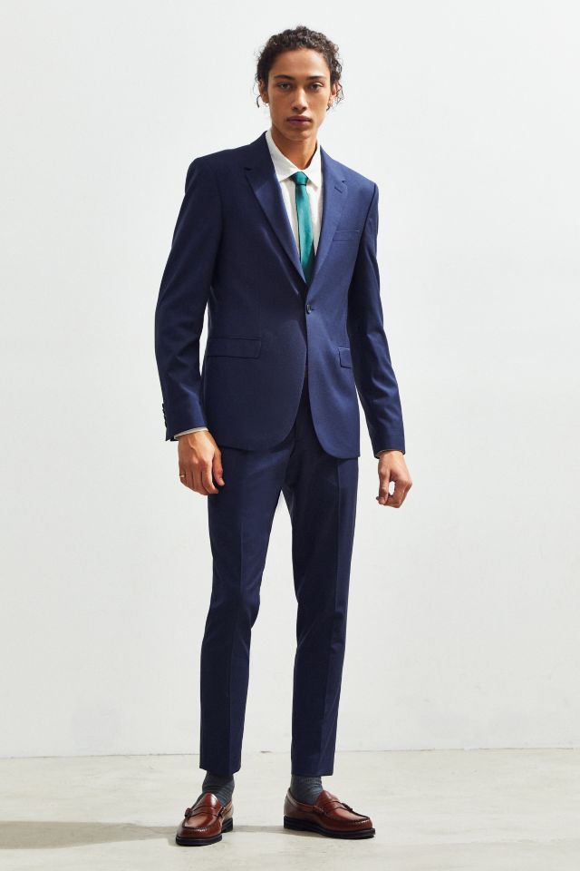 UO Navy Blue Skinny Fit Single Breasted Suit Blazer #5