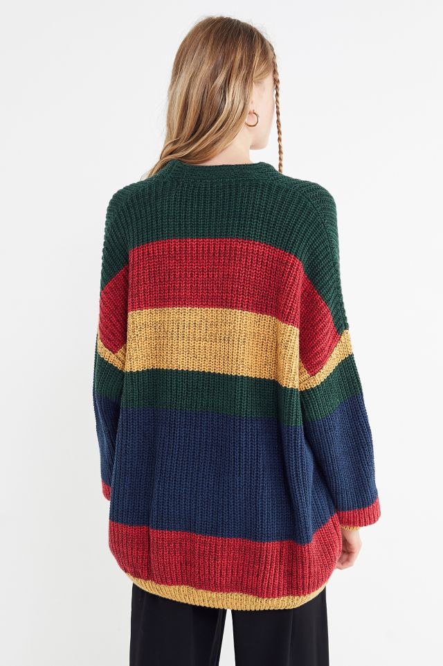 Lazy Oaf Striped Burger Patch Cardigan | Urban Outfitters