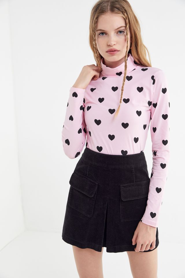 Lazy Oaf Pink Hearts Long Sleeve Turtleneck Top  Turtleneck long sleeve  top, Turtle neck top, Long sleeve turtleneck