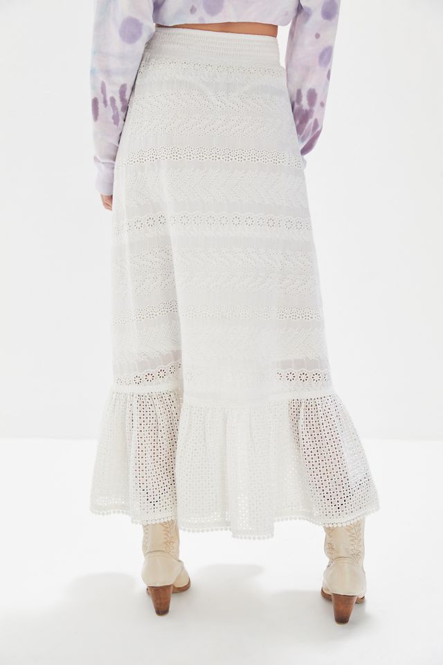 UO Suzy Eyelet Ruffle Maxi Skirt #2
