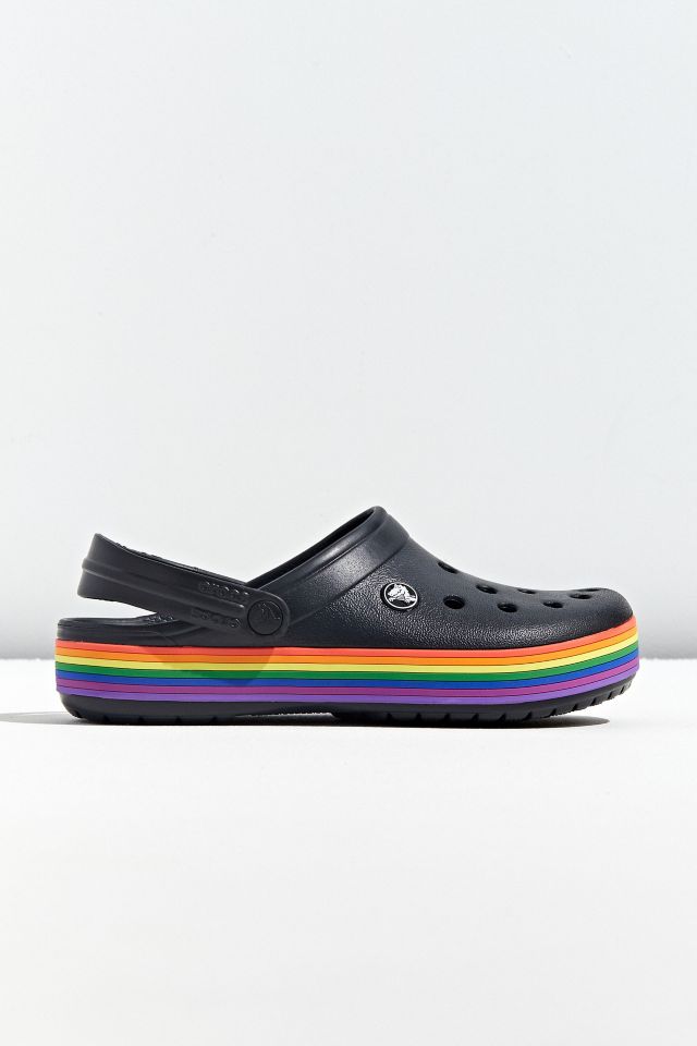 Crocband rainbow cheap band clog