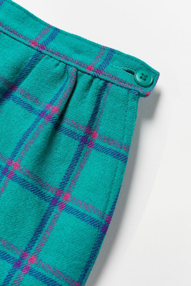 Vintage Pendleton Green Plaid Midi Skirt #1