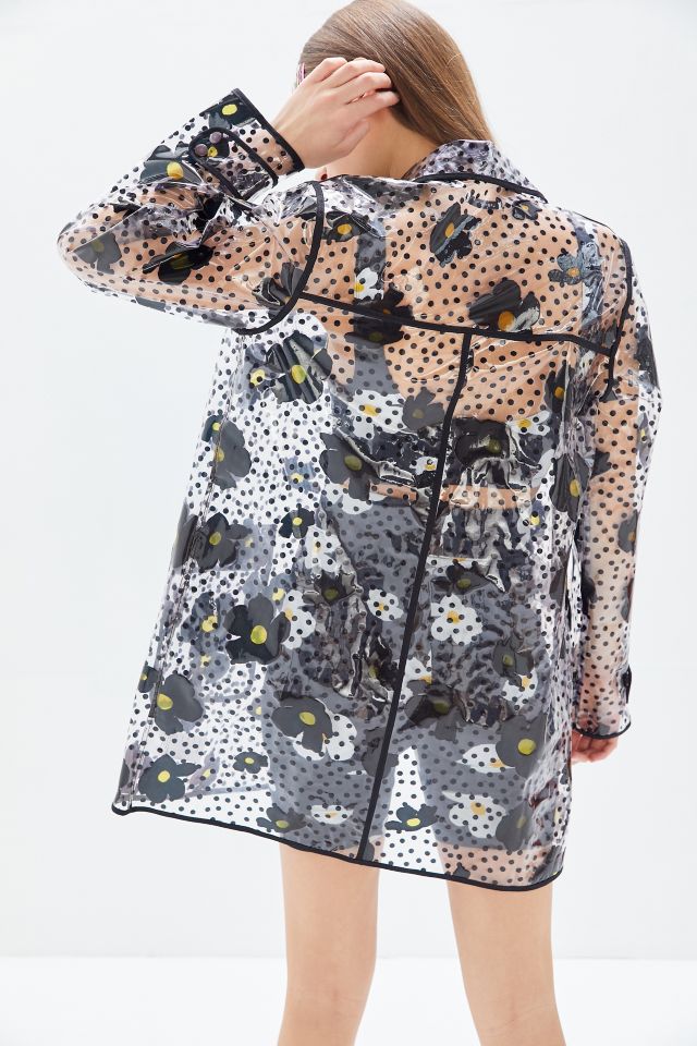 UO Christy Floral Snap Button Raincoat Urban Outfitters