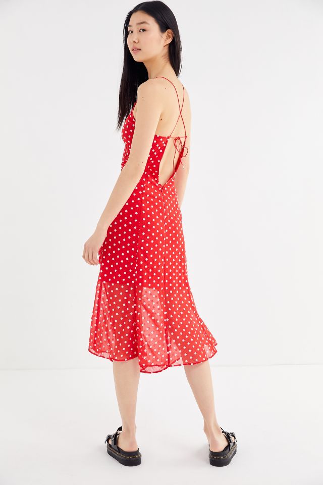 Finders Keepers Blossom Ruched Slip Midi Dress #1
